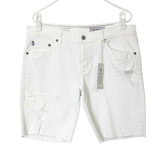 NEW Ag Nikki Denim Jean Shorts Women’s Size 32 White Relaxed Skinny Jorts - Picture 1 of 10
